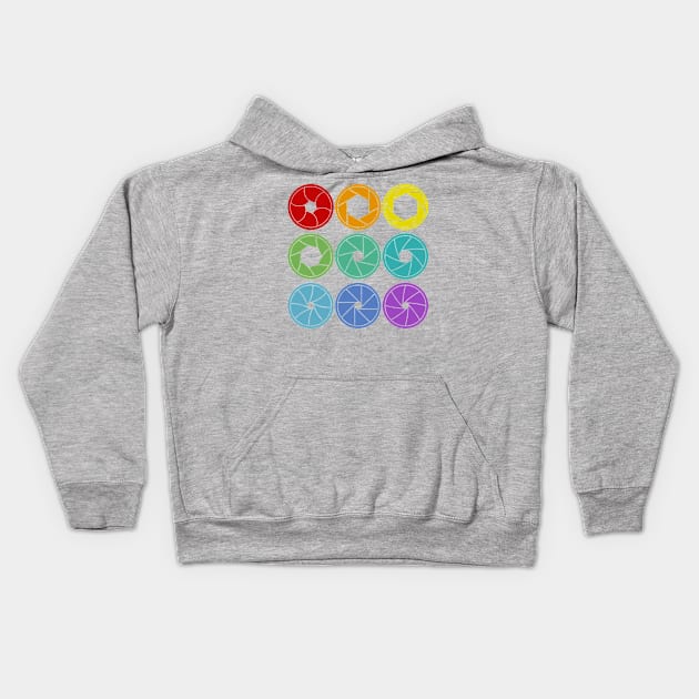 Camera Aperture Design / Photography Lover Kids Hoodie by DankFutura